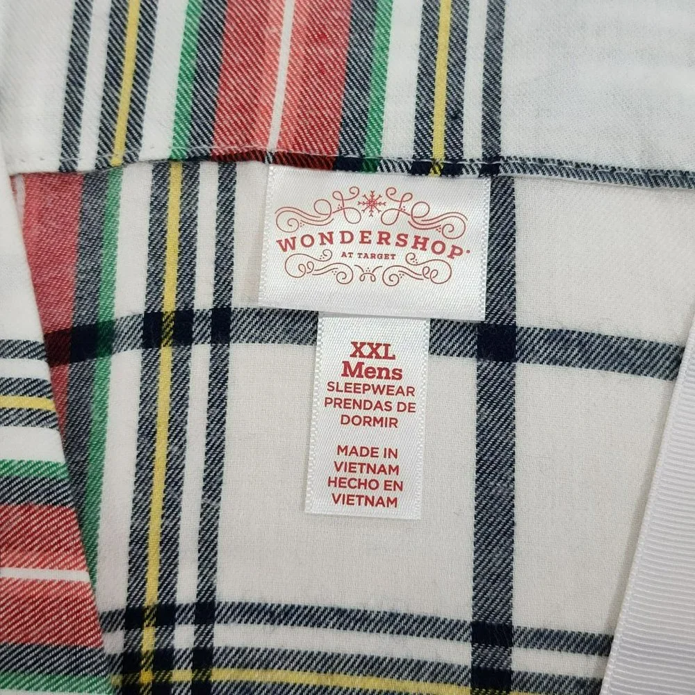 Size XXL Mens Winter Plaid‎ Cotton Flannel Pajama Set Long Sleeve